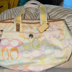 Coach Multicolor Patterned Tote Bag